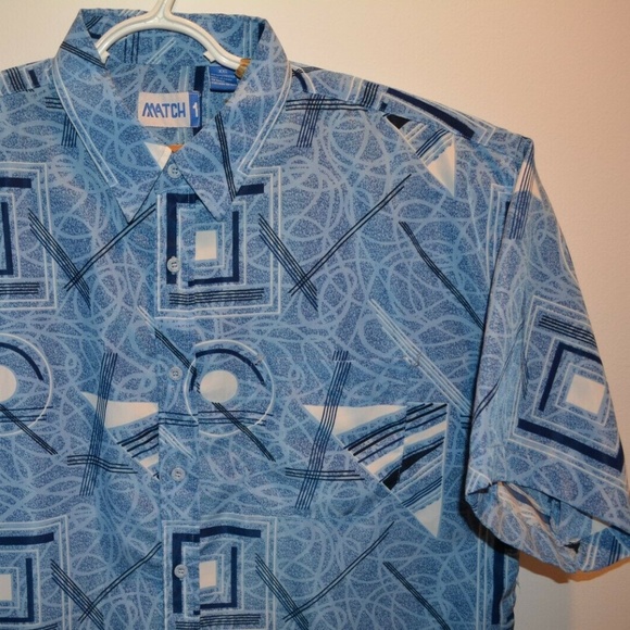 MATCH 1  Men's Hawaiian-Style Geometric Size XXL - Picture 3 of 8